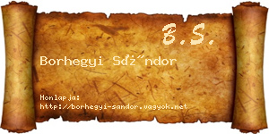 Borhegyi Sándor névjegykártya