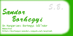 sandor borhegyi business card